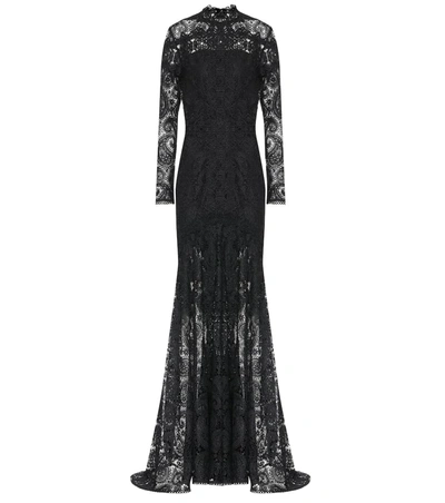 Costarellos Lace Gown In Black