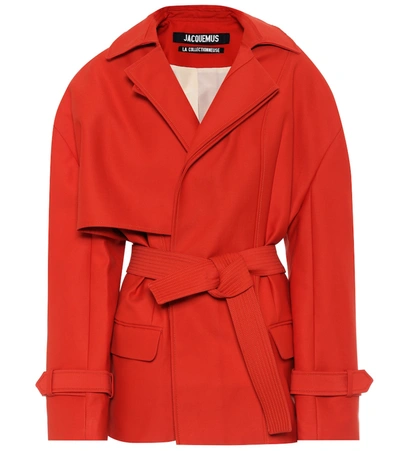 Jacquemus Le Manteau Carini Belted Coat In Red