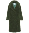 Stand Studio Nicoletta Faux-shearling Coat In Dark Green