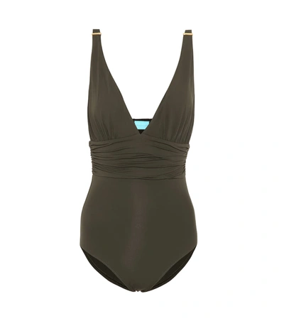 Melissa Odabash Panarea Ruched Swimsuit In Army Green