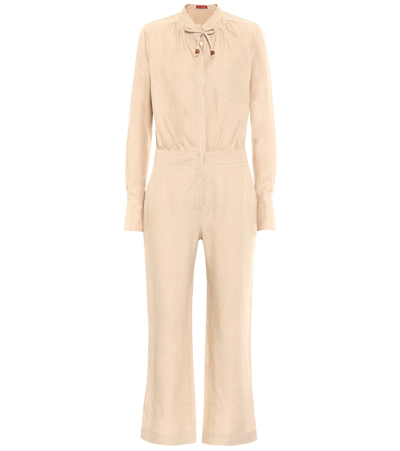 Altuzarra Bri Linen Jumpsuit In Beige