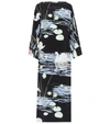 Bernadette Printed Velvet Midi Dress In Black