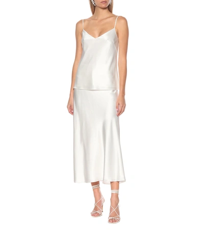 Galvan V-neck Metallic Camisole In White