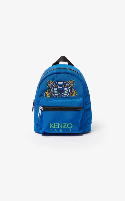 Kenzo Mini Tiger Canvas Backpack In Cobalt