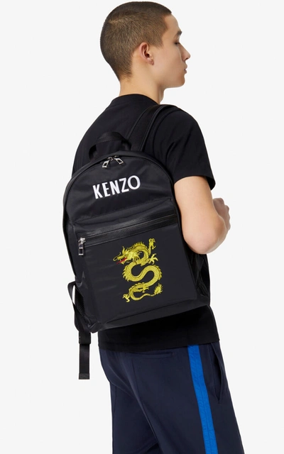 Kenzo Large 'dragon' Backpack In Black