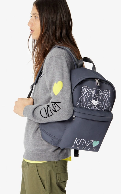 Kenzo Large Tiger Backpack In Anthracite