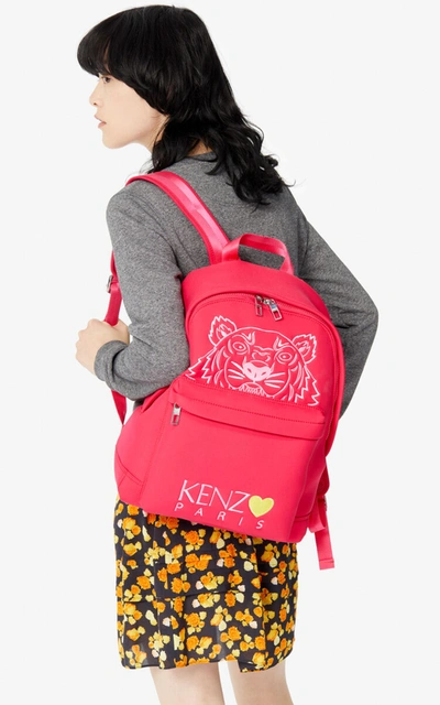 Kenzo Large Tiger Backpack In Deep Fuschia