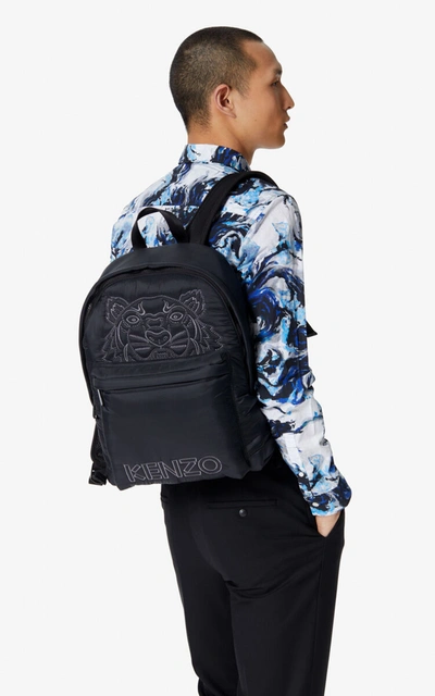Kenzo Large Tiger 'kampus' Backpack In Black