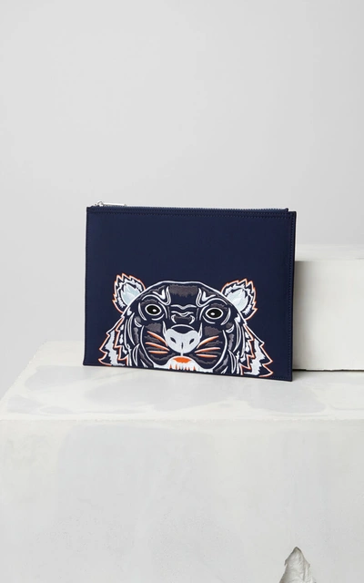 Kenzo Pochette Tigre En Néoprène In Navy Blue