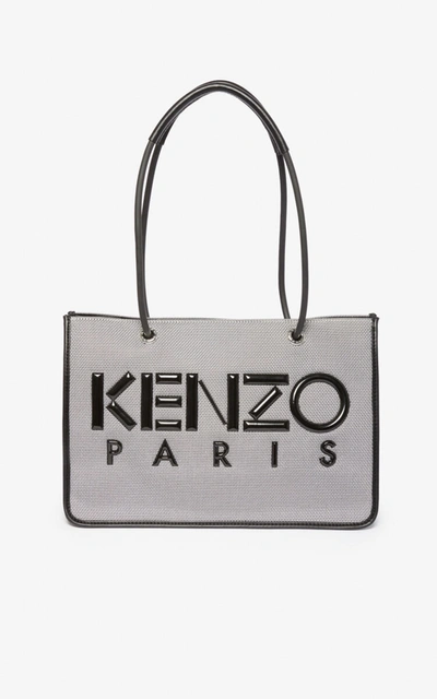 Kenzo Kombo Tote Bag In Silver