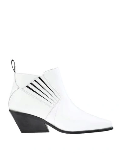 Kenzo Rider Ankle Boots In White