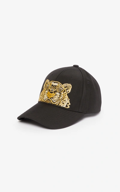 Kenzo Canvas Tiger Cap In Black