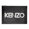 Kenzo Colorblock Leather Clutch In 99black