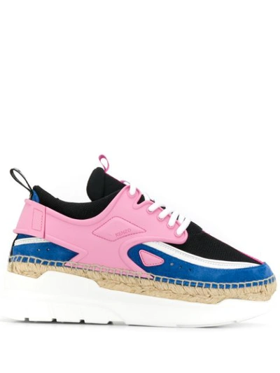 Kenzo K-lastic Platform Sneakers In Pink