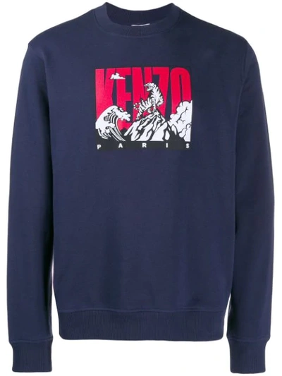 Kenzo 'tiger Mountain' Sweatshirt In Blue