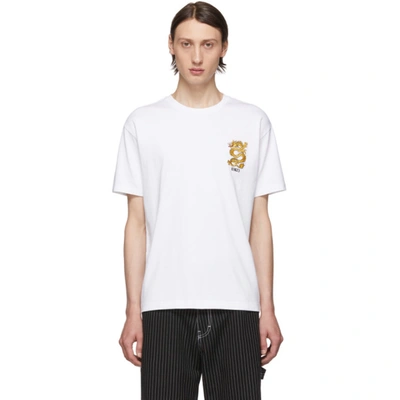 Kenzo White Limited Edition Embroidered Dragon T-shirt