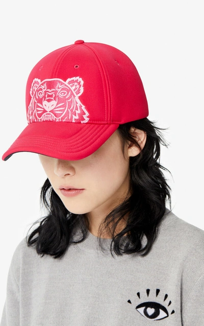 Kenzo Tiger Cap In Deep Fuschia