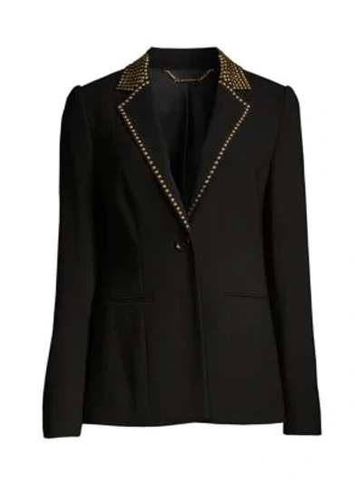 Elie Tahari Stella Studded Single-button Jacket In Black