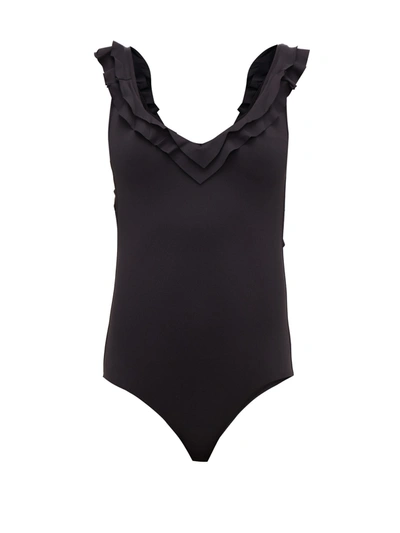 Melissa Odabash Seville Ruffle-trimmed Swimsuit In Black