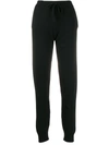 Chinti & Parker Striped Wool And Cashmere-blend Track Pants In Black