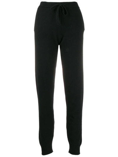 Chinti & Parker Striped Wool And Cashmere-blend Track Pants In Black