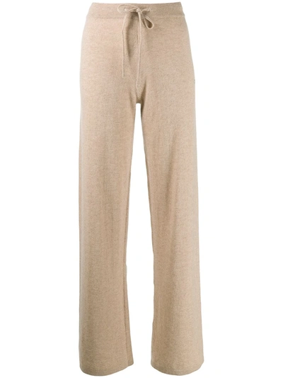Chinti & Parker Mélange Wool And Cashmere-blend Wide-leg Pants In Beige