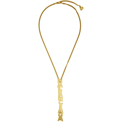 Balenciaga Typo Pendant Necklace In 0705 Gold