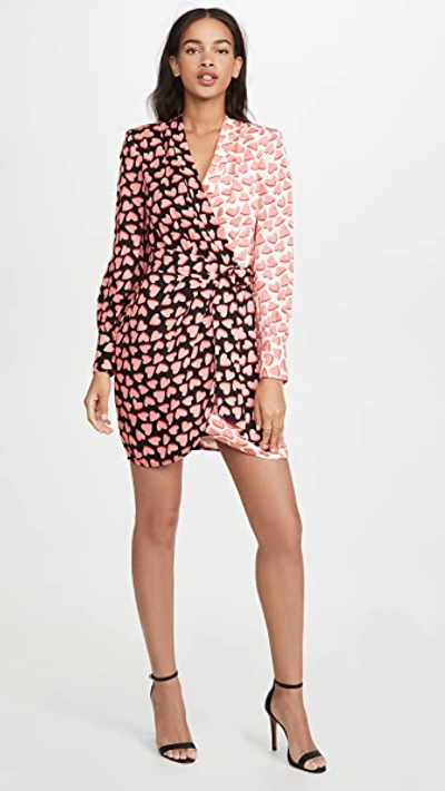 Rebecca Vallance Twin Hearts Wrap Mini Dress In Pink