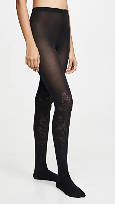 Wolford Jungle Nights Opaque Tights In Black