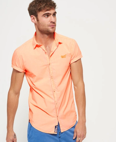 Superdry Beach Side Slim Shirt In Orange