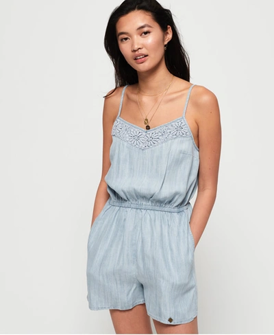 Superdry Tess Playsuit In Blue