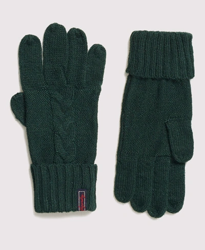 Superdry Lannah Handschuhe Mit Zopfmuster In Green