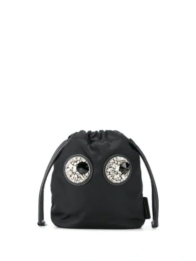 Anya Hindmarch Embellished Eye Bucket Bag In Black