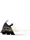 Dolce & Gabbana Sorrento Logo-print Stretch-knit Slip-on Sneakers In Multicolor