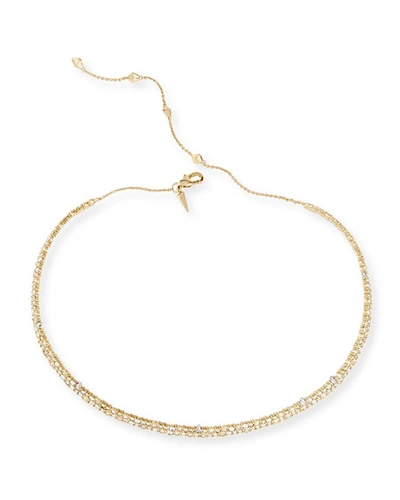 Alexis Bittar Crystal Encrusted Spike Choker Necklace In Gold