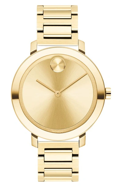 Movado Bold Evolution Watch, 34mm In Gold Dial