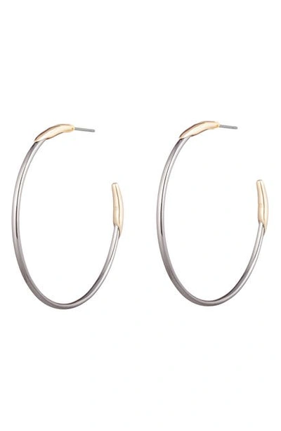 Alexis Bittar Woodland Fantasy Two-tone Hoop Earrings In Silver