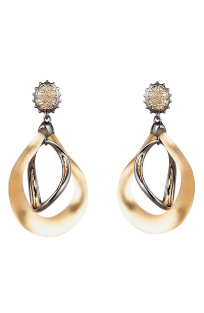 Alexis Bittar Woodland Fantasy Two-tone Wavy Drop Earrings In Gold