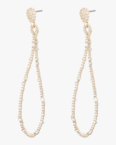 Alexis Bittar Woodland Fantasy Twisted Linear Pave Earrings In Clear/gold