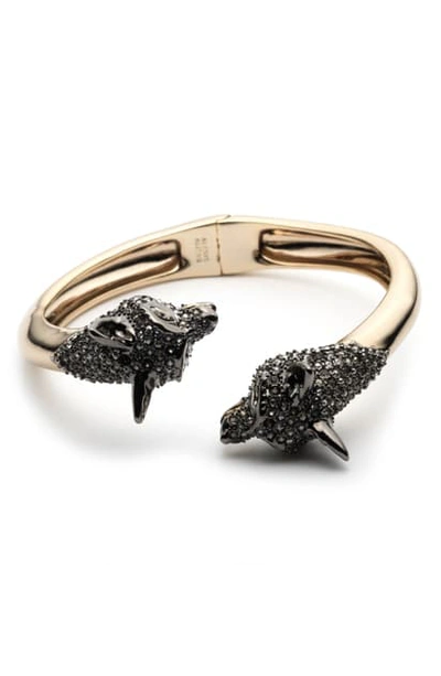 Alexis Bittar Woodland Fantasy Pave Fox Hinge Bracelet In Gold