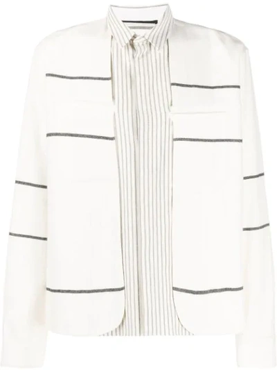 Haider Ackermann Double Layer Striped Shirt In 001 White