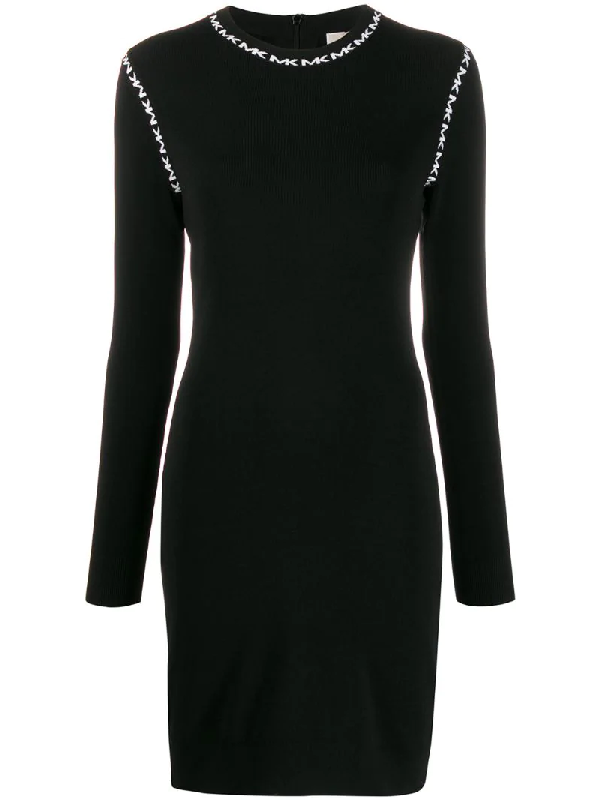 michael kors long sleeve black dress