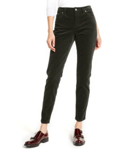 Vince Camuto Washed Stretch Cotton Corduroy Skinny Pants In Dark Willow