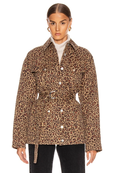 Marissa Webb Ellery Print Anorak Jacket In Khaki Leopard