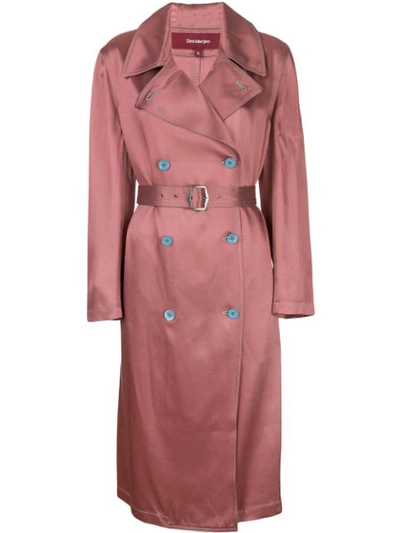 Sies Marjan Sigourney Satin-twill Trench Coat In Pink