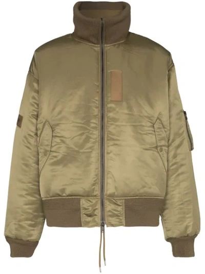 Ambush Reversible Padded Bomber Jacket In Green