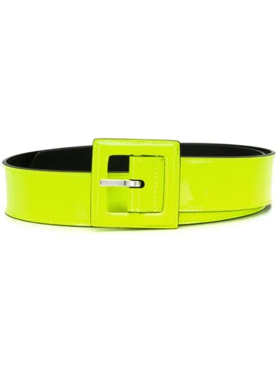 Saint Laurent Patent Leather Belt In Yellow