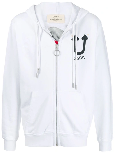 Off-white Undercover Reversible Logo-print Loopback Cotton-jersey Hoodie In White