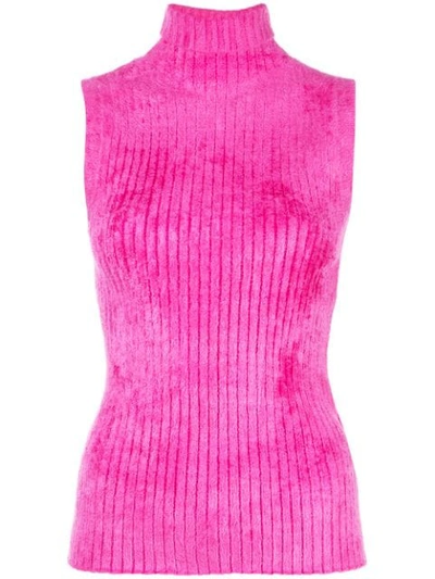 Sies Marjan Pink Women's Pink Ribbed Sleeveless Top