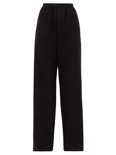 Balenciaga High-rise Cashmere Trousers In Black